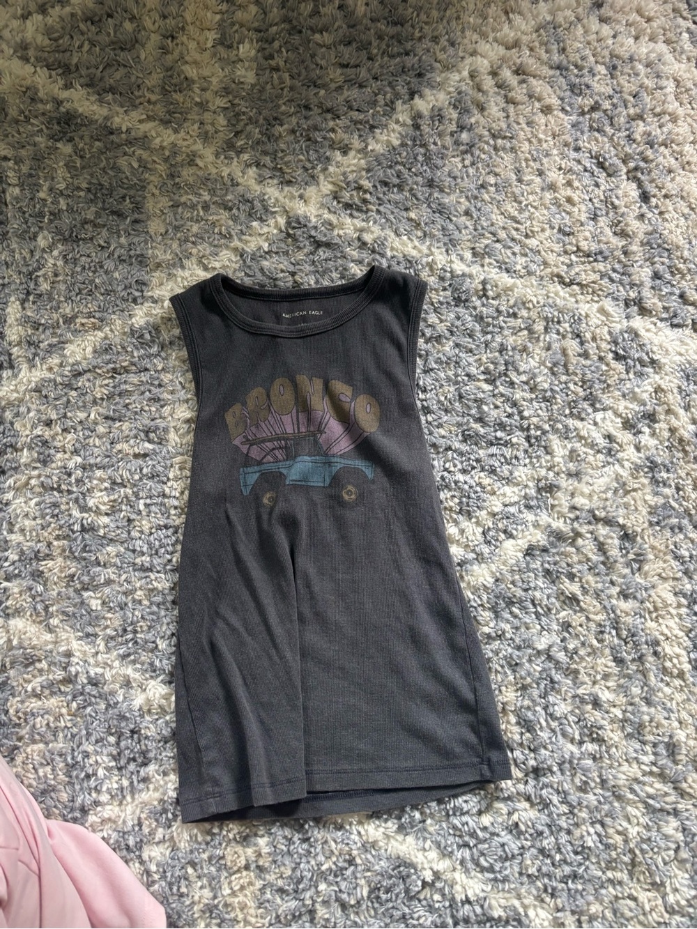American Eagle Outfitters Black Bronco Graphic Tank Top - Kids